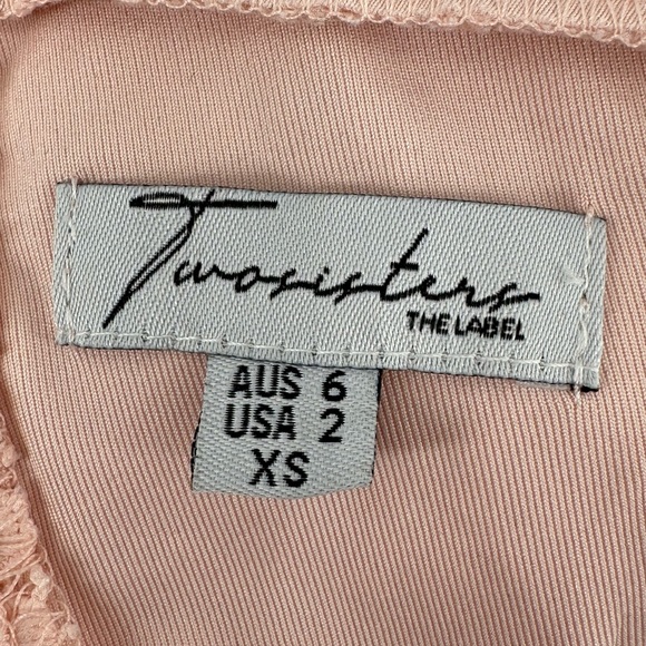 Two Sisters the Label Darcy Pink Long Sleeved Open Back Mini Dress 2 Fairycore - Picture 7 of 7
